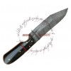 REBEL WOLF ALPHA COMMANDO TANTO DAMASCUS STEEL FORGED KNIFE BUFFALO HORN HANDLE